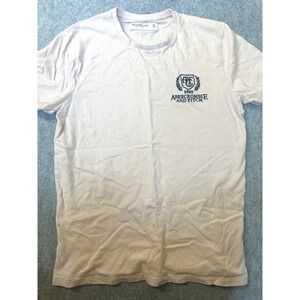 Abercrombie & Fitch Mens Soft A&F Tee Pink Embroidered Logo Graphic T-Shirt M